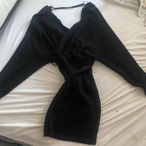 Off the shoulder long sleeve dress